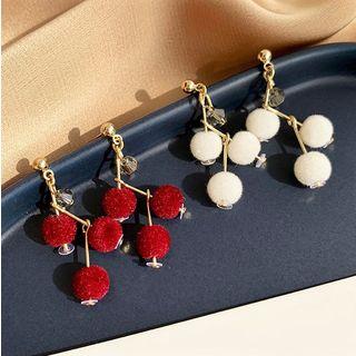 Beaded Bobble Drop Earring / Clip-on Earring