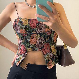 Floral Asymmetrical Cropped Camisole Top