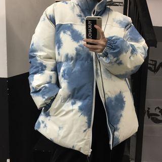 Dye Print Zip Padded Coat