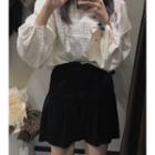 High-waist Velvet Mini Skirt