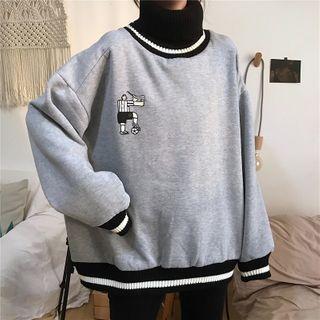 Turtleneck Cartoon Print Sweatshirt