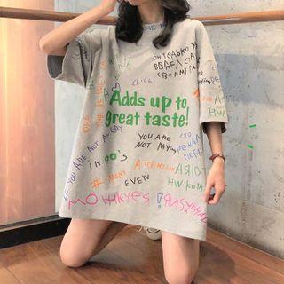 Loose Fit Lettering Short-sleeve T-shirt