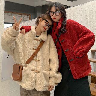 Frog Buttoned Furry Jacket