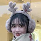 Chenille Christmas Deer Horn Earmuffs