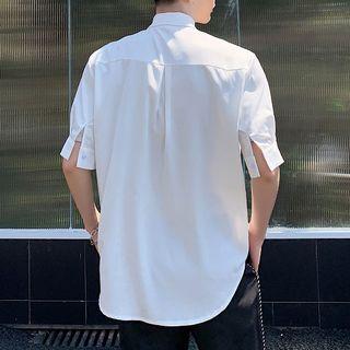 Short-sleeve Poker Print Shirt
