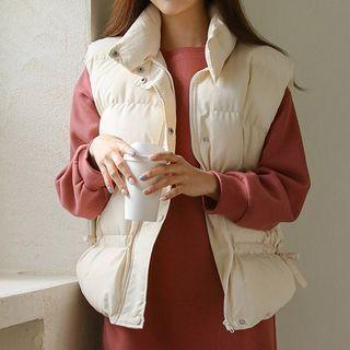 High-neck Tie-side Padded Vest