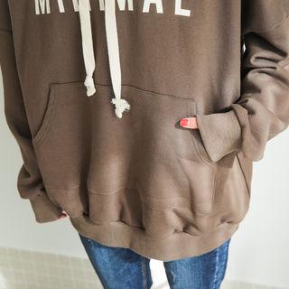 Tall Size Letter Kangaroo-pocket Hoodie