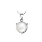 Elegant 925 Sterling Silver Pendant With Freshwater Cultured Pearl And Necklace