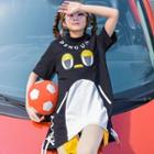 Penguin Print Short-sleeve Dress