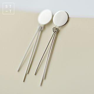 Sterling Silver Disc Fringed Earring