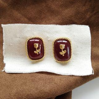 Rose Rectangle Alloy Earring
