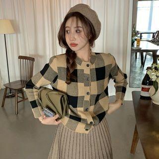 Plaid Knit Top + Pleated Skirt