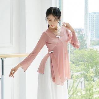 Long-sleeve Dance Top / Wide-leg Chiffon Pants