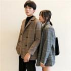 Couple Matching Plaid Double-breasted Blazer