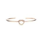 Simple And Sweet Plated Rose Gold Heart-shaped 316l Stainless Steel Opening Bangle Rose Gold - One Size