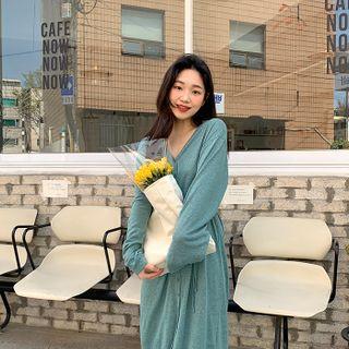 Linen Blend Maxi Cardigan Dress