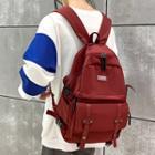 Multi-section Patched Nylon Backpack