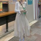 Spaghetti Strap Midi Chiffon Dress / Jacket