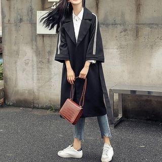 Notched-lapel Slit-side Long Jacket