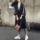 Notched-lapel Slit-side Long Jacket