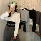Long-sleeve Plain Cropped Top / Lettering Sleeveless Top