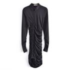 Long-sleeve Ruched Shirtdress
