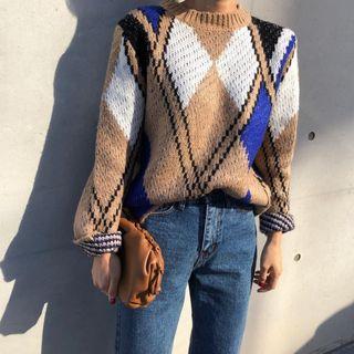 Argyle Sweater Black - One Size