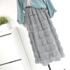 Glitter Knit Layered Skirt