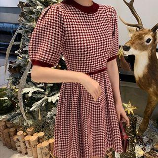 Puff-sleeve  Mini A-line Dress