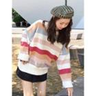 Striped Sweater White & Khaki - One Size