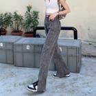 Snakeskin Print Boot-cut Jeans Gray - One Size