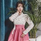 Modern Hanbok Mini Skirt In Purple Purple - One Size