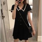Short-sleeve Collar Mini Dress