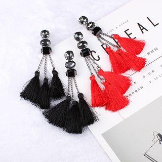 Rhinestone Tassel Fringed Earring