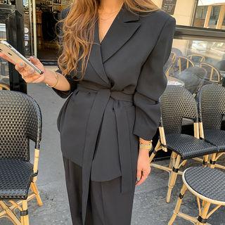 Formal Wrap Blazer & Sash Black - One Size