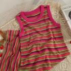 Striped Slim-fit Maxi Tank Dress Stripe - One Size