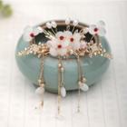 Faux Pearl Alloy Branches Hair Stick Gz567 - One Size