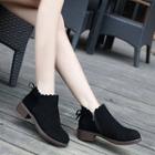 Ribbon Zip-back Ankle Boots