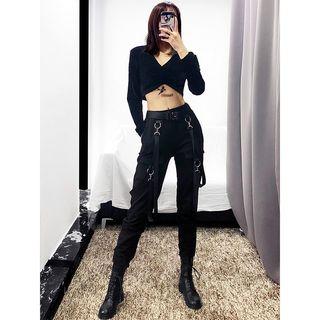 High-waist Tie-accent Jogger Pants