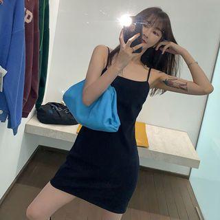 Sleeveless Plain Off-shoulder Mini Dress