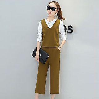 Set: T-shirt + Vest + Cropped Pants