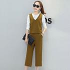 Set: T-shirt + Vest + Cropped Pants