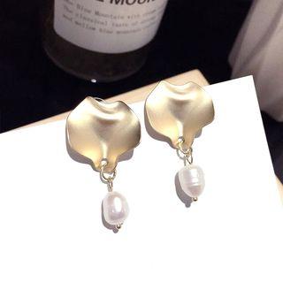Alloy Faux Pearl Dangle Earring 1 Pair - Gold - One Size