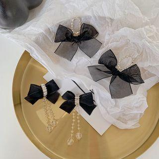 Bow Lace Rhinestone Dangle Earring