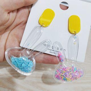 Transparent Rabbit Dangle Earring 1 Pair - As Shown In Figure - One Size
