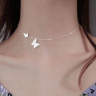 Butterfly Pendant Sterling Silver Necklace
