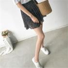 Inner Shorts Pleated Floral Chiffon Miniskirt