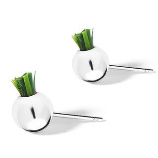 925 Sterling Silver Plant Stud Earring As Shown In Figure - One Size