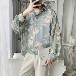 Flower-print Sheer Light Shirt