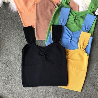 Button-detail Sleeveless Knit Top